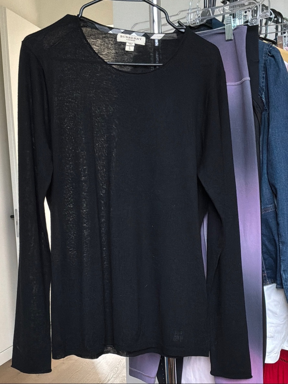 Burberry Black Long-Sleeve Lightweight Women's Sweater